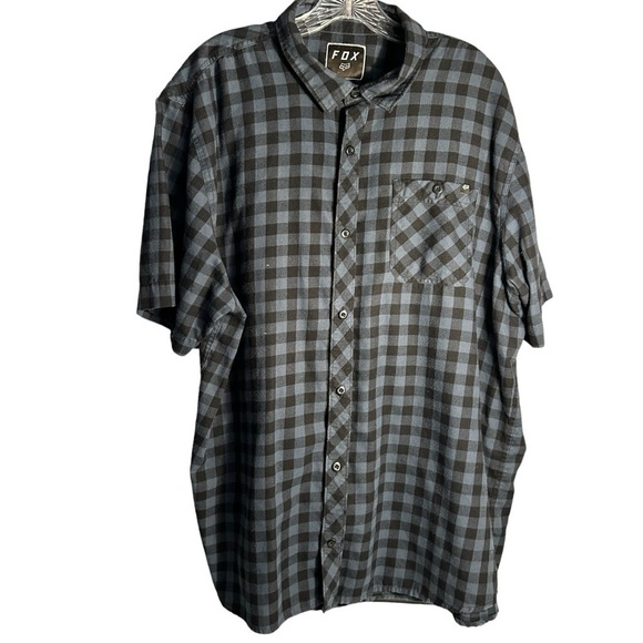 Fox Racing Short Sleeve Plaid Button Down Shirt XXL - Picture 1 of 11